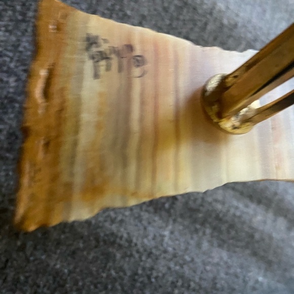 UNIQUE Metal Flower With Stone Base signed Whitish 1984 G1 - Picture 9 of 11